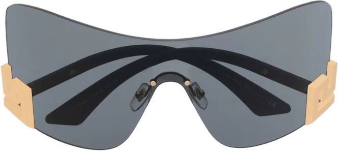 Versace Eyewear Greca zonnebril met schild montuur Zwart