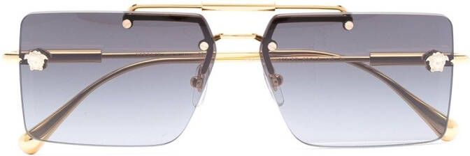 Versace Eyewear Medusa zonnebril met rechthoekig montuur Goud