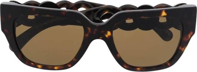 Versace Eyewear Zonnebril met bewerkt montuur Bruin