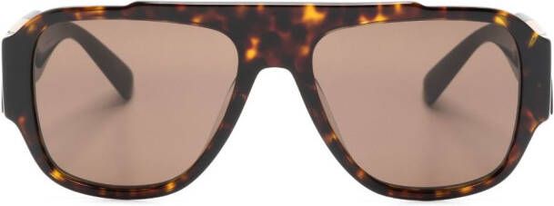 Versace Eyewear Zonnebril met oversized montuur Bruin