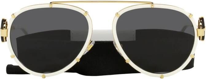 Versace Eyewear Zonnebril met piloten montuur Wit