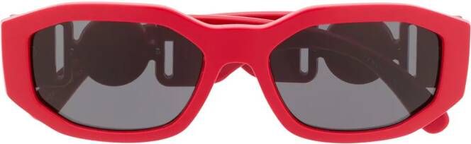 Versace Eyewear Zonnebril met rechthoekig montuur Rood
