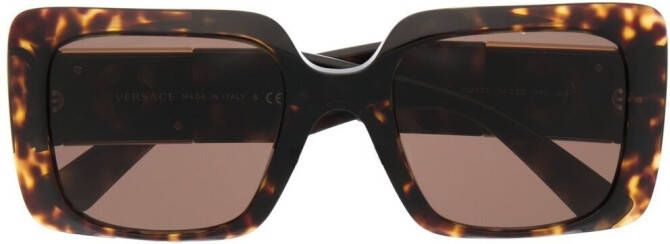 Versace Eyewear Zonnebril met vierkant montuur Bruin