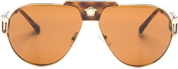 Versace Eyewear Zonnebril met vierkant montuur Goud