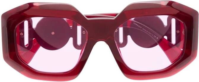 Versace Eyewear Zonnebril met vierkant montuur Rood
