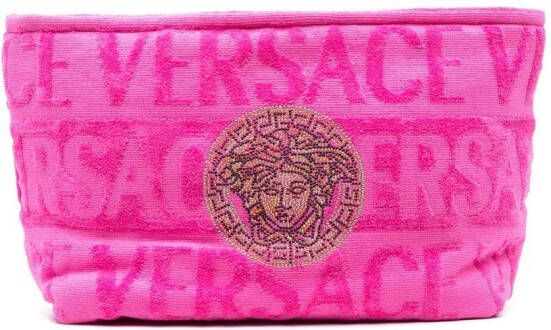 Versace Toilettas met logo Roze
