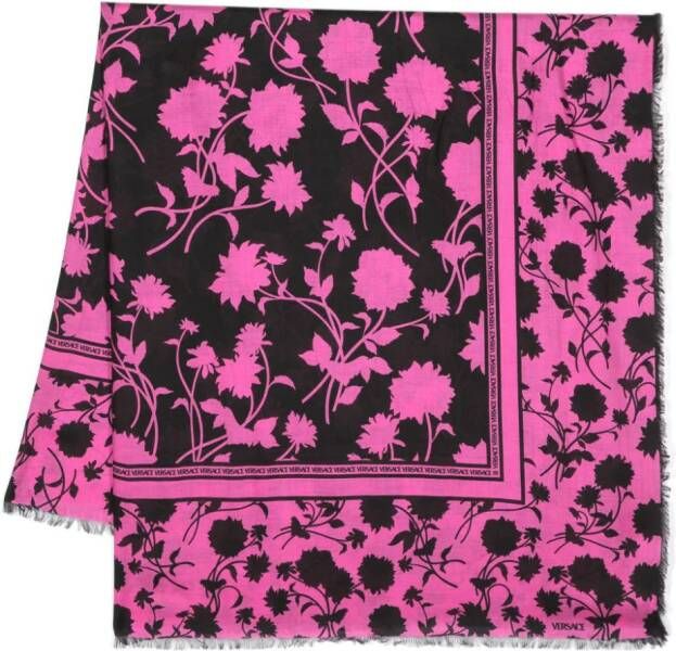 Versace Sjaal met bloe print Roze