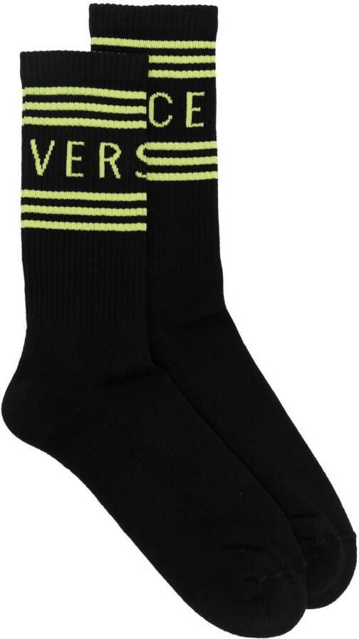 Versace Gestreepte sokken Zwart