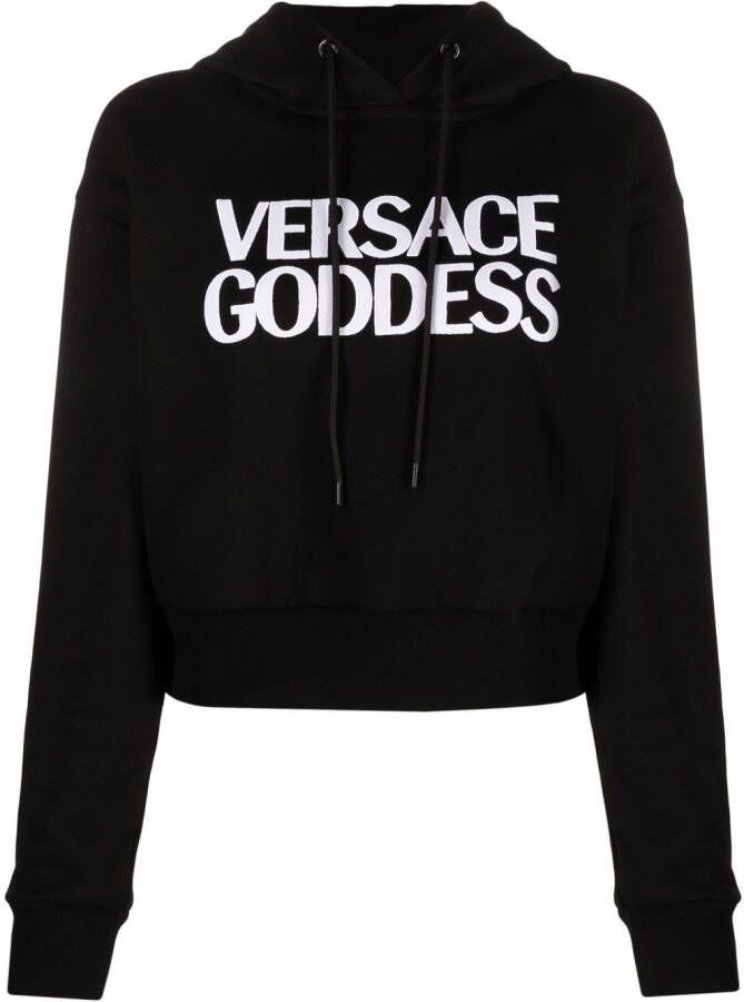 Versace Hoodie met logo Zwart