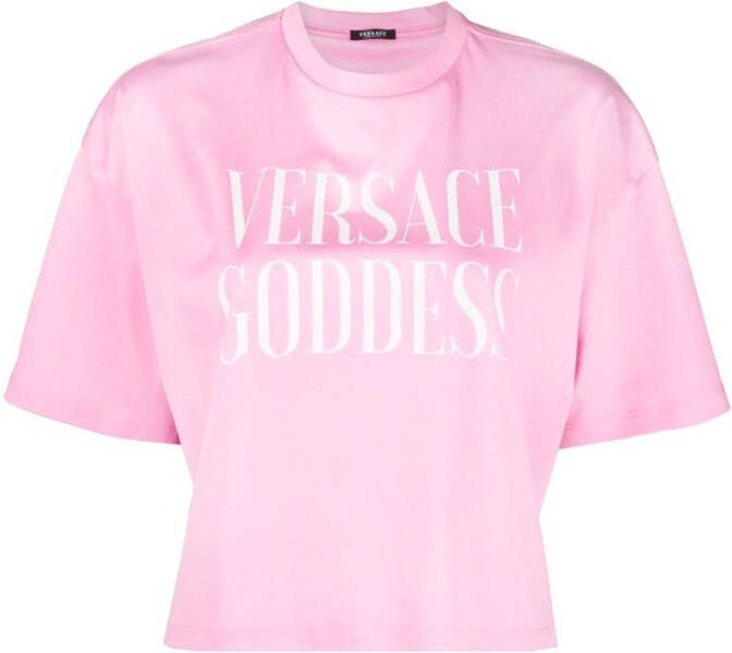 Versace T-shirt met print Roze