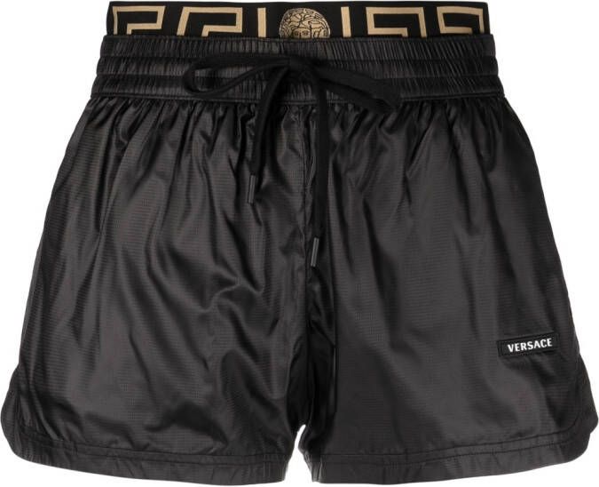 Versace Greca Border high-waist shorts Zwart