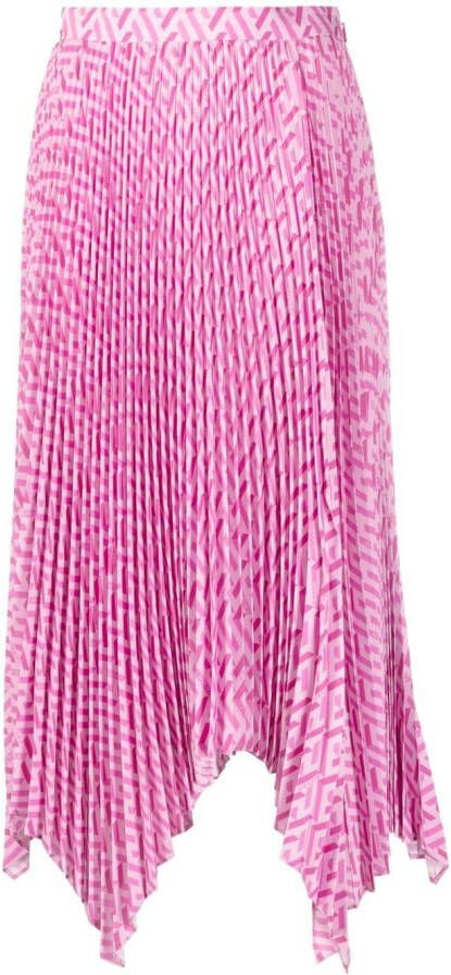 Versace Greca Geplooide midi-jurk Roze