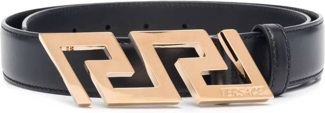Versace Greca Key gegraveerde gespriem Zwart