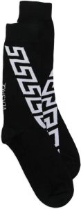 Versace Greca-pattern cotton socks Zwart