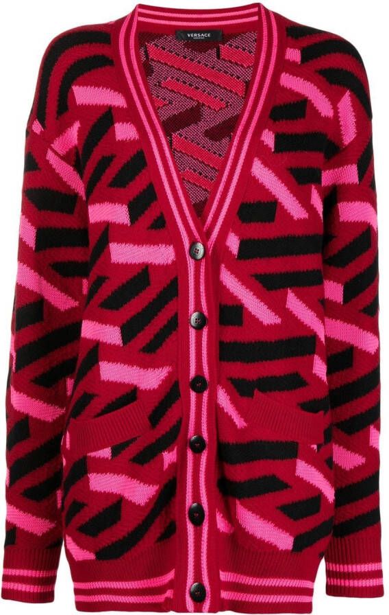 Versace Greca Vest met V-hals Rood