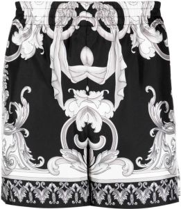 Versace Hardloopshorts met barokprint Zwart