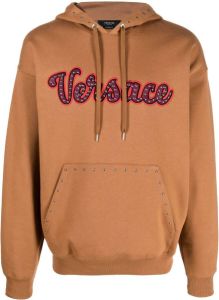 Versace Hoodie met logo Bruin