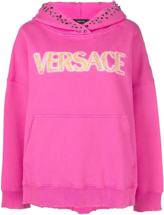 Versace Hoodie met logoprint Roze