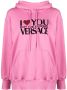 Versace Hoodie verfraaid met kristallen Roze - Thumbnail 1