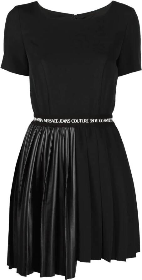 Versace Jeans Couture Asymmetrische T-shirtjurk Zwart