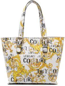 Versace Jeans Couture Barocco shopper met logoprint Wit