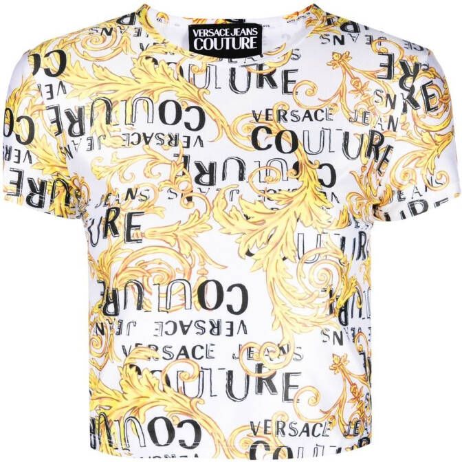 Versace Jeans Couture Sweater met Barocco print Wit