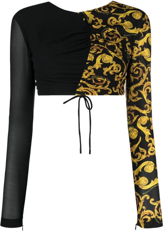 Versace Jeans Couture Top met open rug Zwart