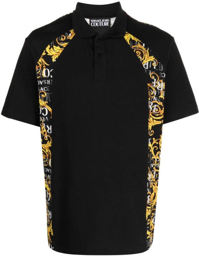 Versace Jeans Couture Poloshirt met barokprint Zwart