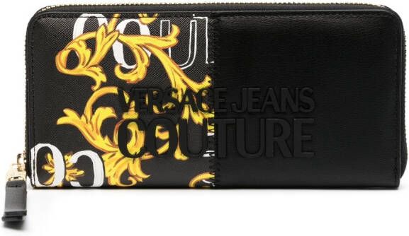 Versace Jeans Couture Portemonnee met barokprint Zwart