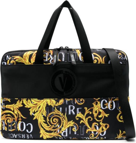 Versace Jeans Couture Laptoptas met barokprint Zwart