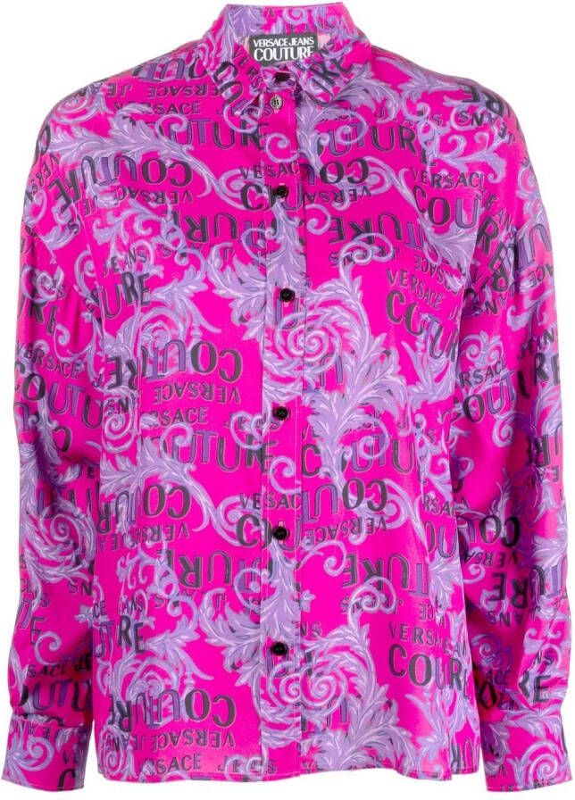 Versace Jeans Couture T-shirt met logoprint Roze