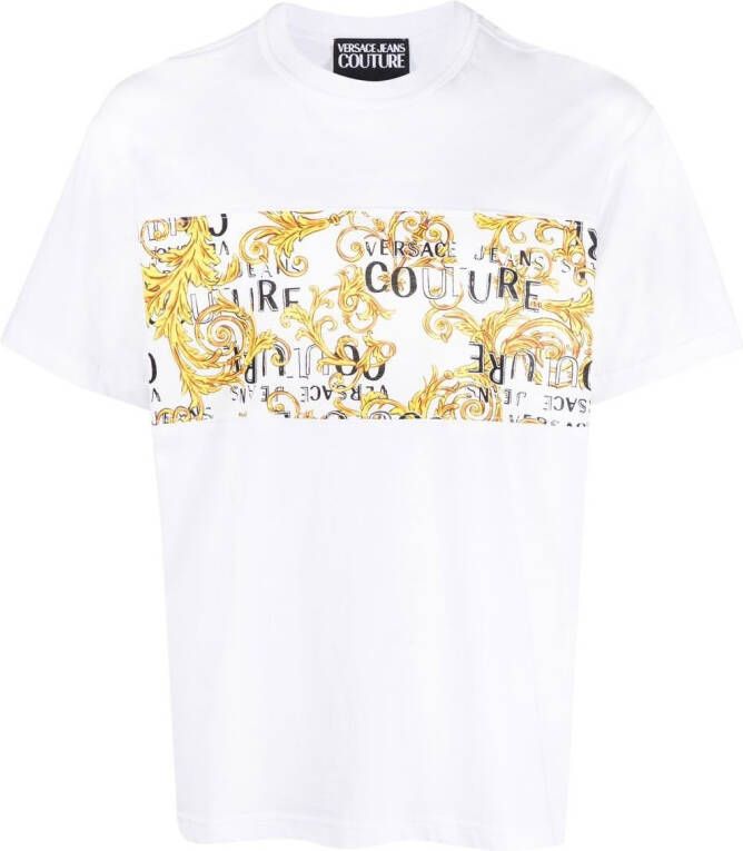 Versace Jeans Couture T-shirt met barokprint Wit