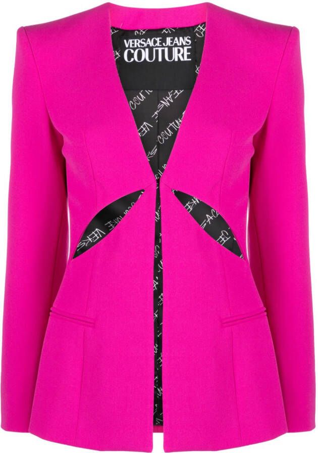 Versace Jeans Couture Blazer met enkele rij knopen Roze