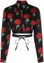 Versace Jeans Couture Blouse met bloemenprint Zwart - Thumbnail 1