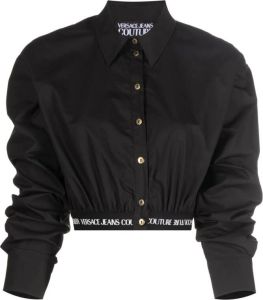 Versace Jeans Couture Blouse met geborduurd logo Zwart