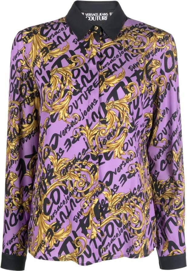 Versace Jeans Couture Blouse met graffiti-print Paars