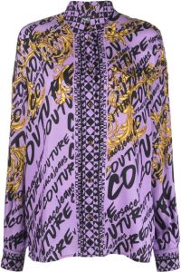 Versace Jeans Couture Blouse met logoprint Paars