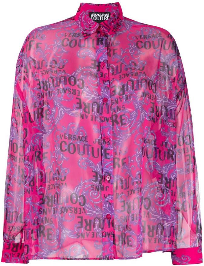 Versace Jeans Couture Blouse met logoprint Roze
