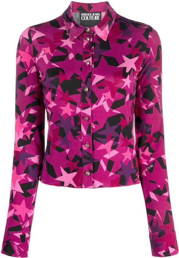 Versace Jeans Couture Blouse met sterrenprint Roze