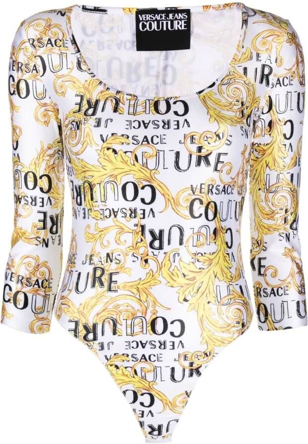 Versace Jeans Couture Body met logoprint Wit