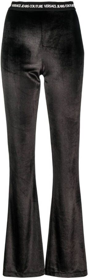 Versace Jeans Couture Broek met logoband Zwart