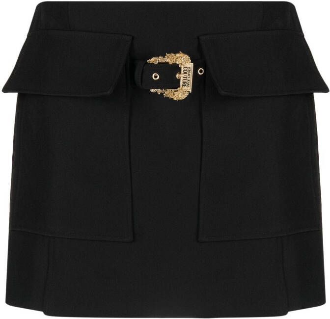 Versace Jeans Couture Mini-rok met gespdetail Zwart