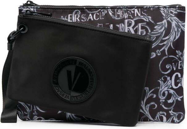 Versace Jeans Couture clutch met logo Zwart