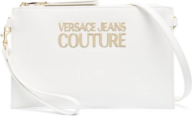 Versace Jeans Couture Clutch met logoplakkaat Wit