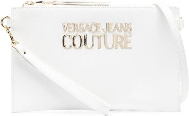 Versace Jeans Couture Clutch met logoplakkaat Wit