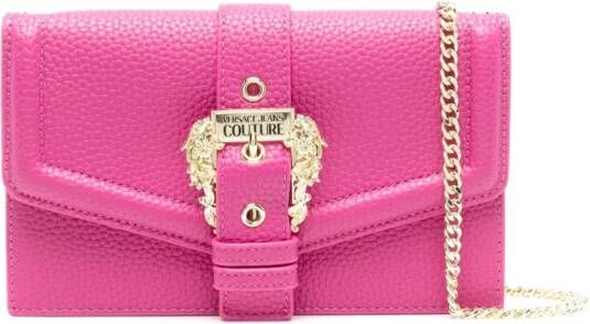 Versace Jeans Couture Couture1 logo-buckle clutch bag Roze