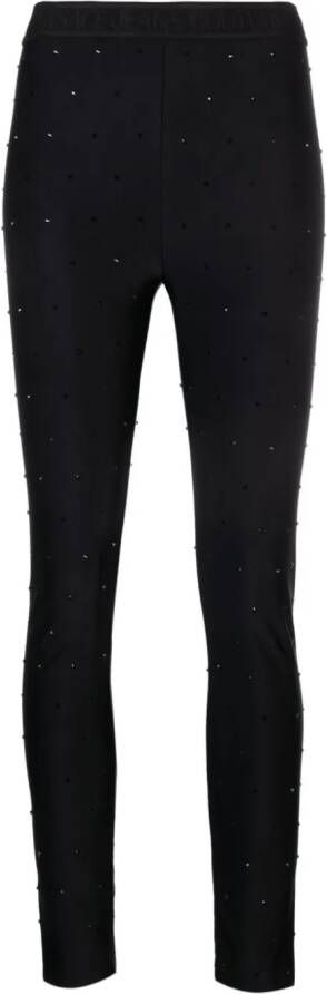 Versace Jeans Couture Cropped legging met stras logo Zwart