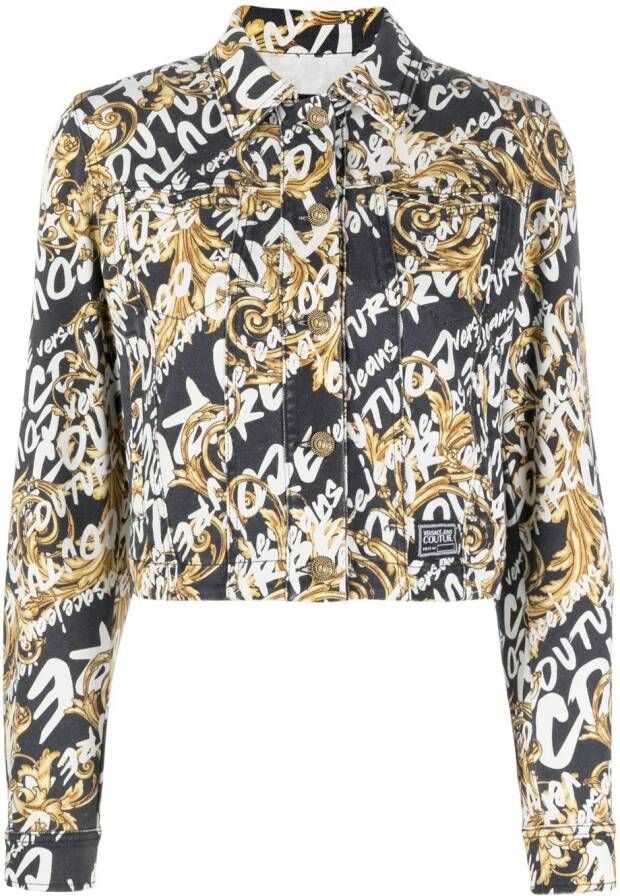 Versace Jeans Couture Denim jack Zwart