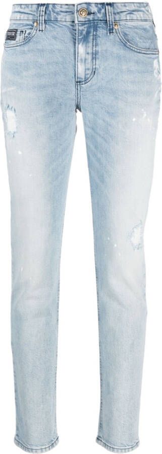 Versace Jeans Couture Gerafelde jeans Blauw