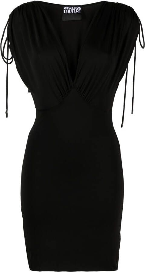 Versace Jeans Couture Mini-jurk met trekkoord Zwart
